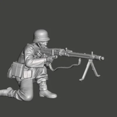 German soldier shooting with MG42 AS