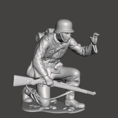 German soldier holding on wall or cover AS