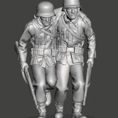 German soldier helping wounded AS