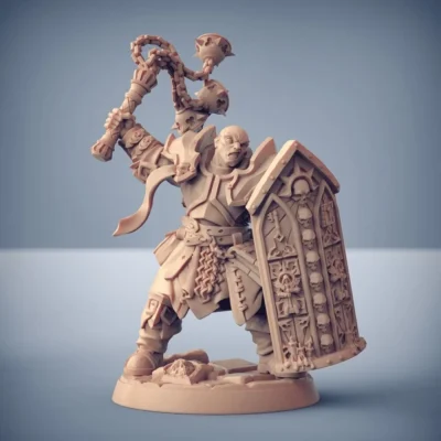 Warrior priest with flail and shield AG