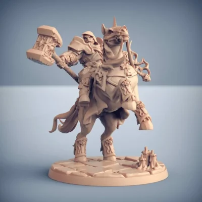 Male priest with warhammer on heavy horse AG