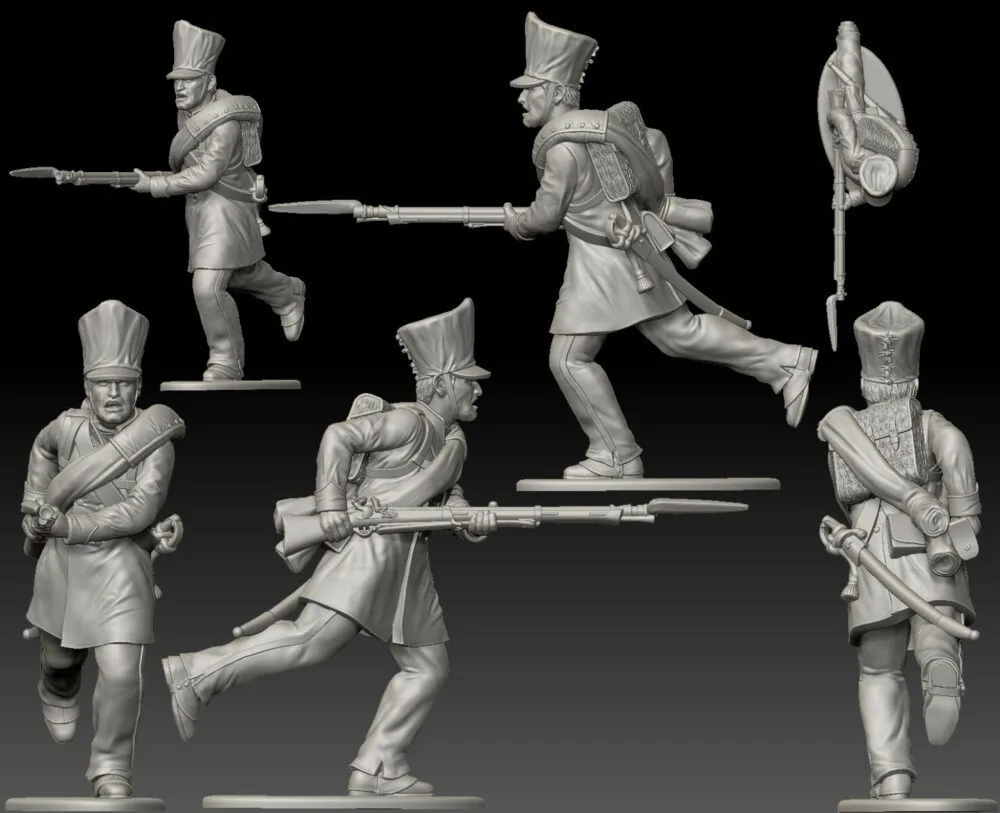 Prussian 25th Line (Lützow Freikorps) soldier, charging rifle forward