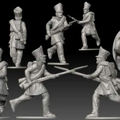 Prussian 25th Line (Lützow Freikorps) soldier, charging rifle raised