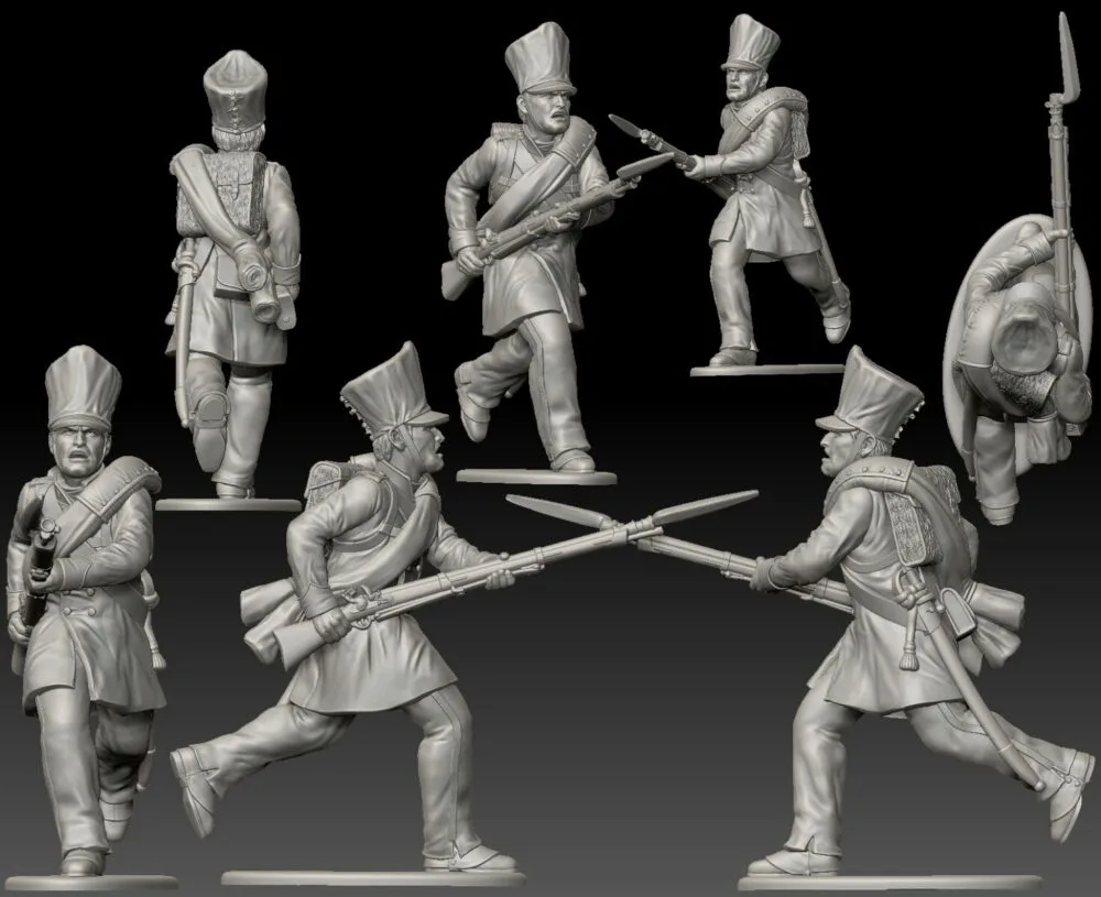 Prussian 25th Line (Lützow Freikorps) soldier, charging rifle raised