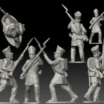 Prussian 25th Line (Lützow Freikorps) soldier, advancing with rifle raised