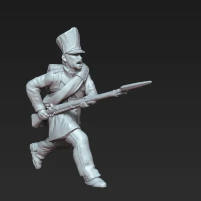 Prussian 25th Line (Lützow Freikorps) soldier, charging long steep