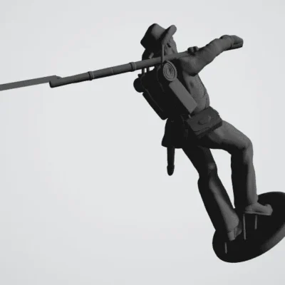 Soldier advancing in hat