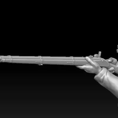 Hardee soldier shooting straight in small beard