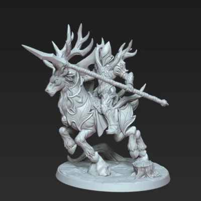Male Sylvan Stag Rider with Spear and shield in helm AG