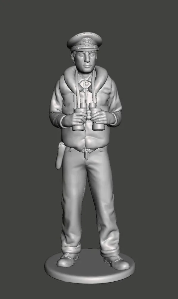 American navy officer with binoculars AS