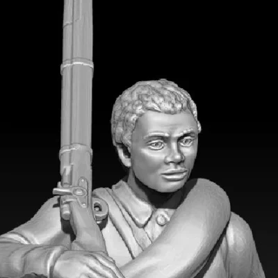 Soldier infantry advancing bare head, short jacket