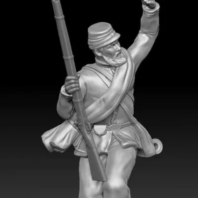 Soldier rallying in long jacket and in kepi