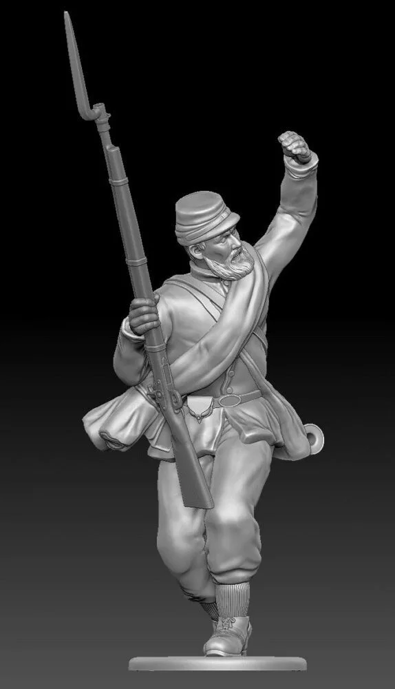 Soldier rallying in long jacket and in kepi