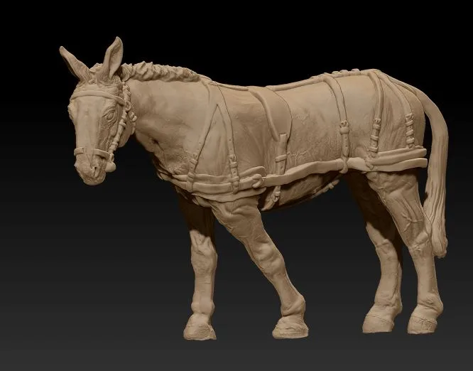 Rear team mule turning head