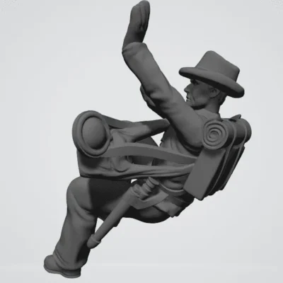 Soldier crawling in hat