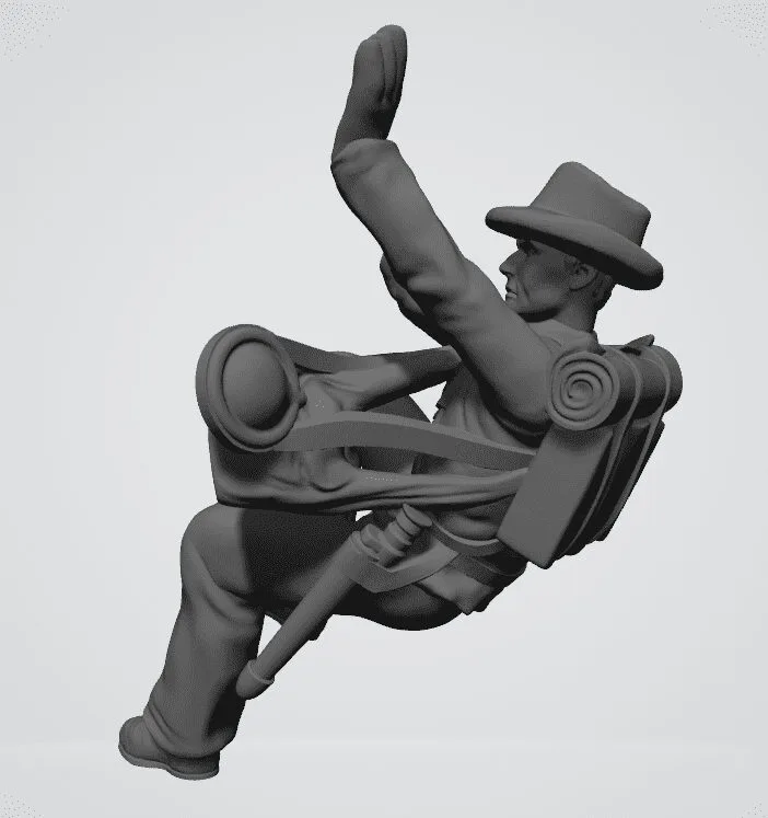 Soldier crawling in hat