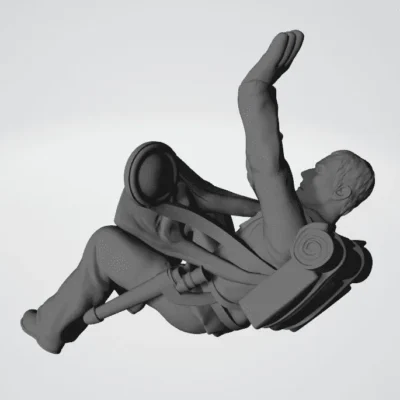 Soldier crawling bare head