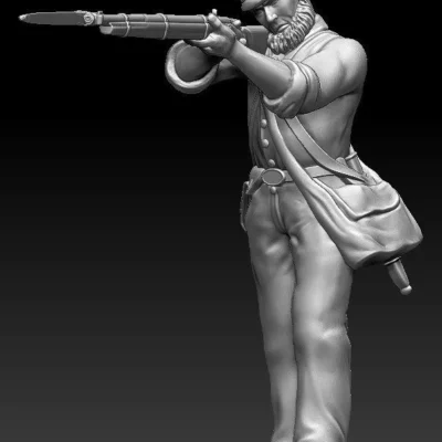 11th NY Fire Zouave in Kepi Standing Firing (normal pants)