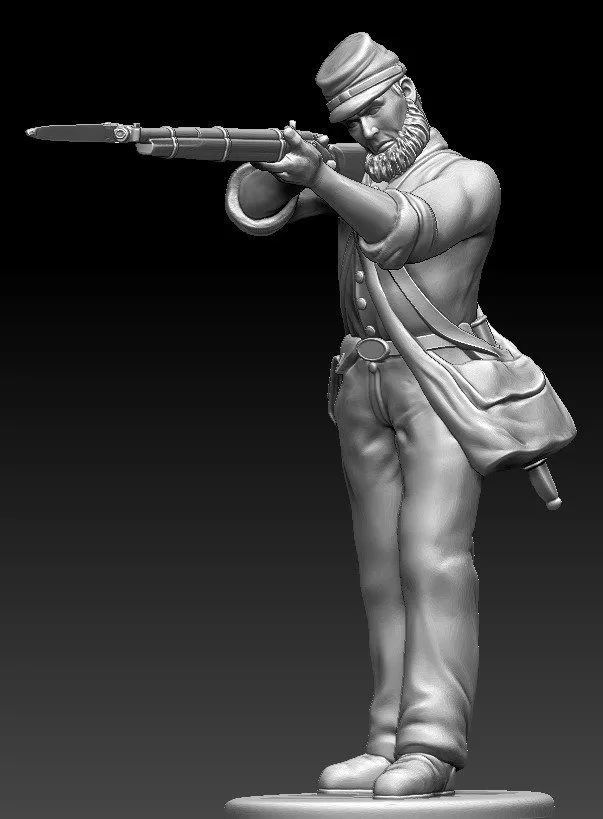 11th NY Fire Zouave in Kepi Standing Firing (normal pants)