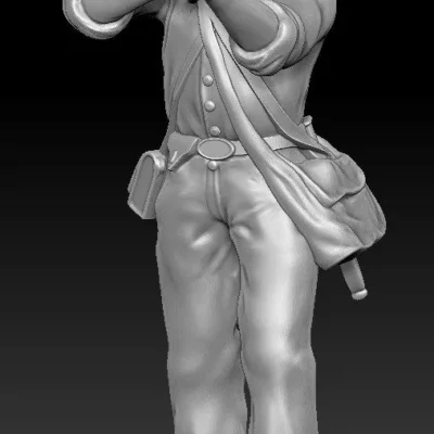 1st Minnesota Infantry regiment soldier in plug hat standing firing in normal pants