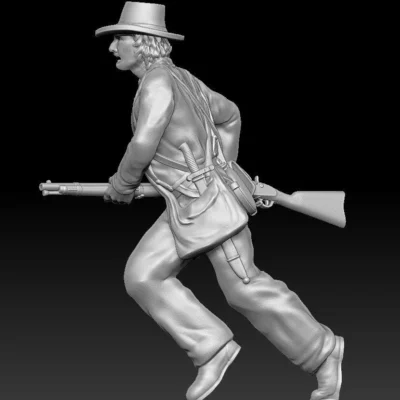 1st Minnesota Infantry regiment attacking in plug hat and shirt screaming