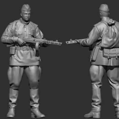 Soviet WW2 soldier with Ppsh submachine - AoW