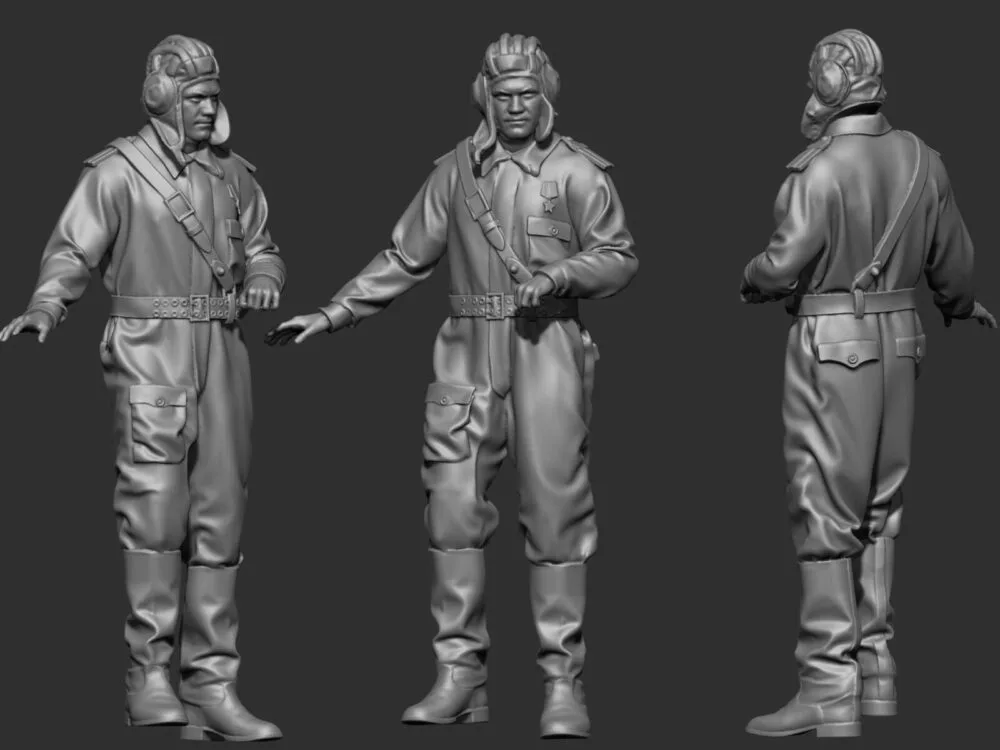 Soviet WW2 soldier Tankman standing - AoW