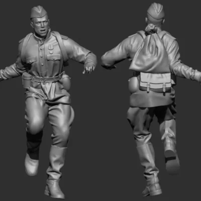 Soviet WW2 soldier running with grenade - AoW