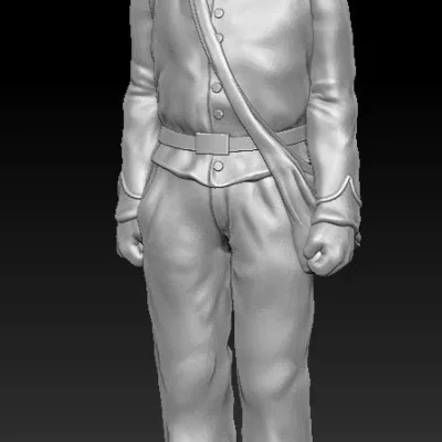 Canoneer standing still in Union Kepi and small beard