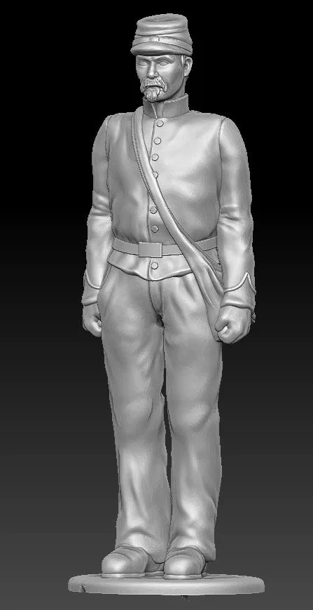 Canoneer standing still in Union Kepi and small beard