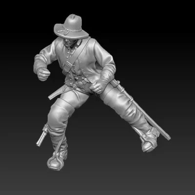 Confederate cavalry slipping, rider only