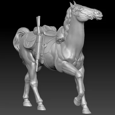 Stopping horse, rifle in holster