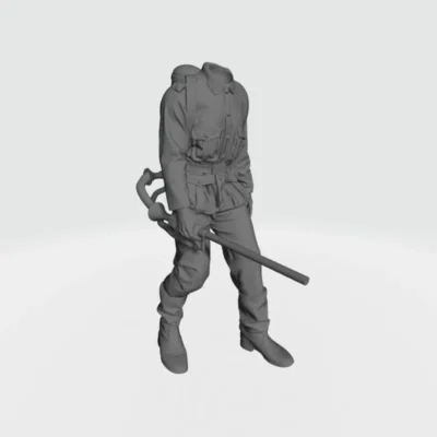 German WW2 Soldier walking with Flamethrower - AoW