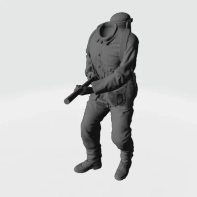 German WW2 Soldier standing with Flamethrower - AoW