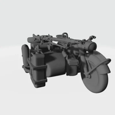 German WW2 Motorcycle with sidecar mounted MG42