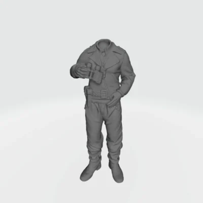 German WW2 Soldier Tank Crew standing with binoculars - AoW