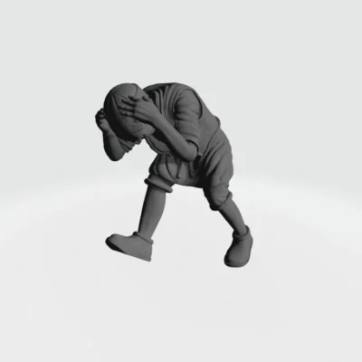 Man covering his head EM