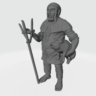 Medieval farmer with pig EM