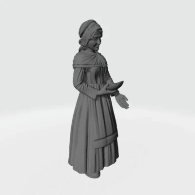 Woman feeding chickens EM