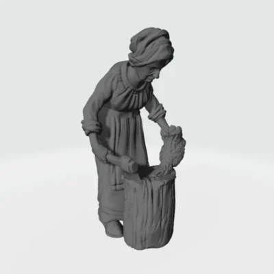 Woman butcher chicken EM