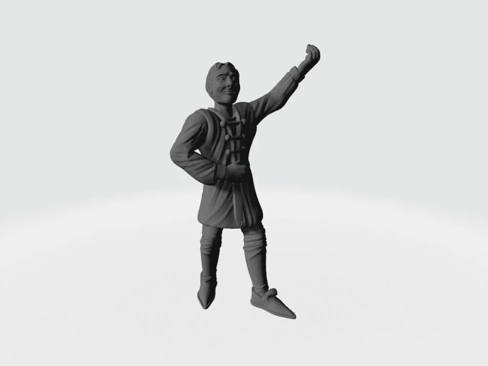 Man with arm in the air EM