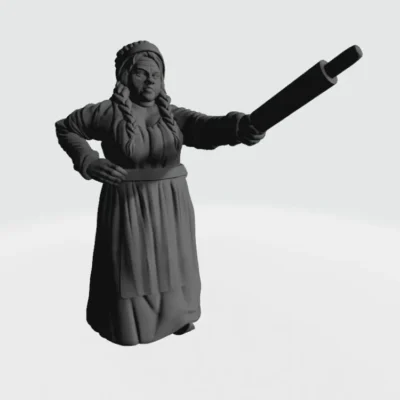 Woman with rolling pin EM