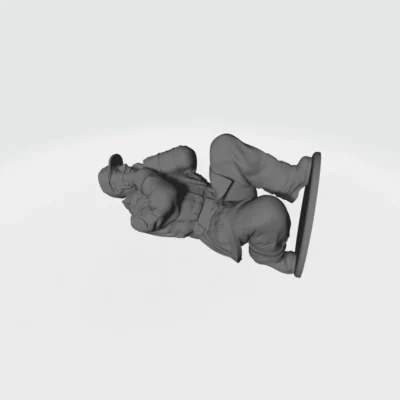 Swedish Air Force Fireman 1990's - Crouching covering ears