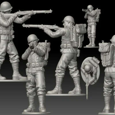 American GI soldier D-day shooting standing