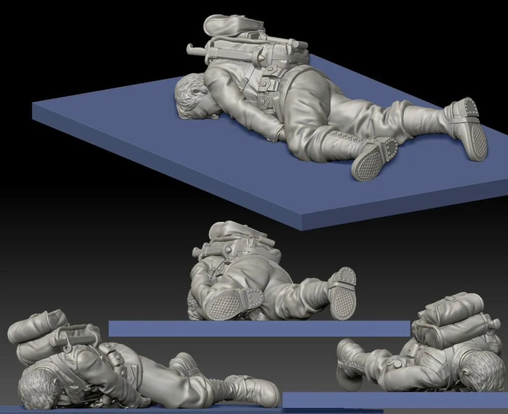 American GI soldier D-day dead soldier on stomach face down