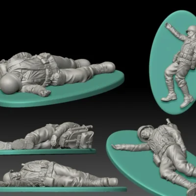 American GI soldier D-day dead soldier on the side