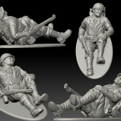 American GI soldier D-day wounded in leg