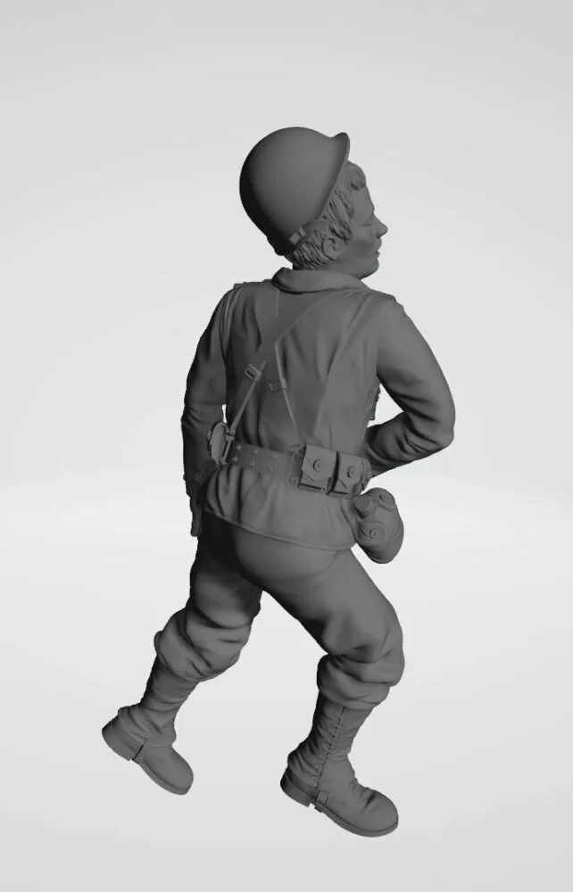 American GI soldier D-day dead on side, no backpack