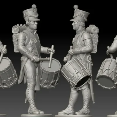 French Drummer standing. 1809/12 campaigns, full dress uniform