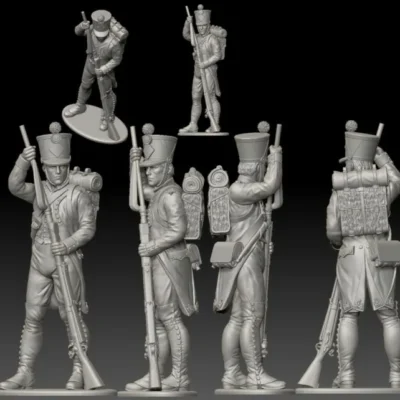 French Fusilier loading. 1809/12 campaigns, full dress uniform